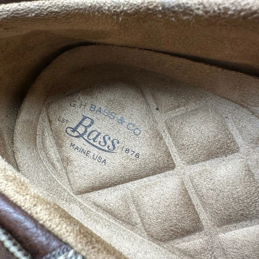 Bass Baron III Boat Shoes Men's Size 11.5 M - Dark Brown Leather Mesh